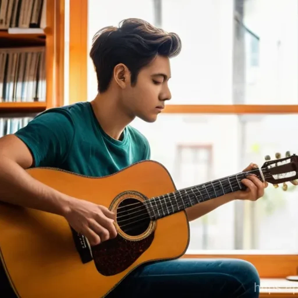 음악이론 자격증 시험과 실무의 차이 - **Prompt:** "A medium shot of a young adult musician, gender-neutral, with a focused expression, sea...